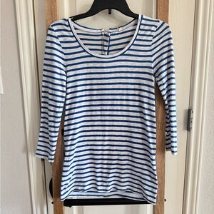 J. Crew Blue and White Striped Women's Top
